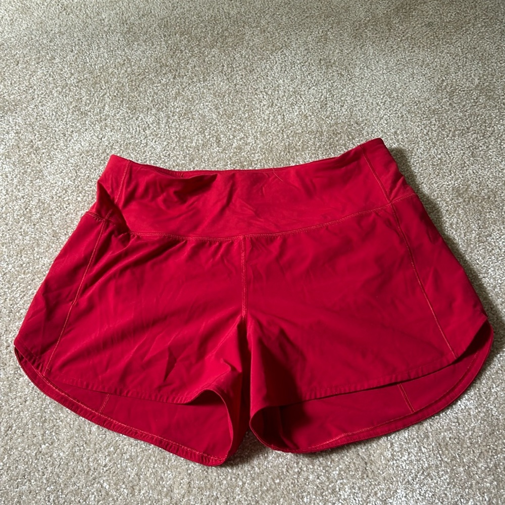 Lululemon speed up shorts red size 10